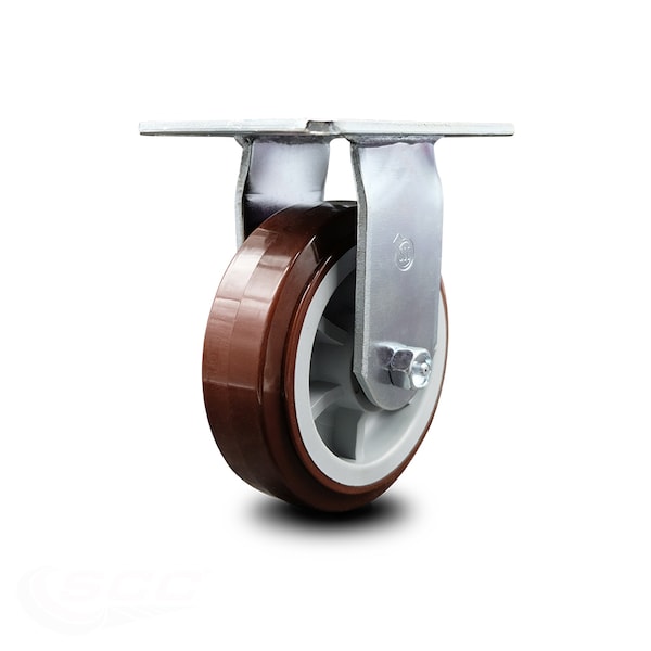 6 Inch Heavy Duty Top Plate Polyurethane Rigid Caster with Ball Bearing SCC